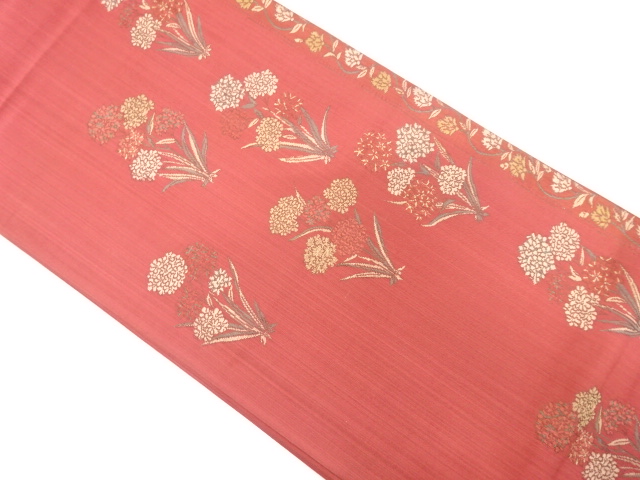 JAPANESE FUKURO OBI / WOVEN FLORAL PLANTS